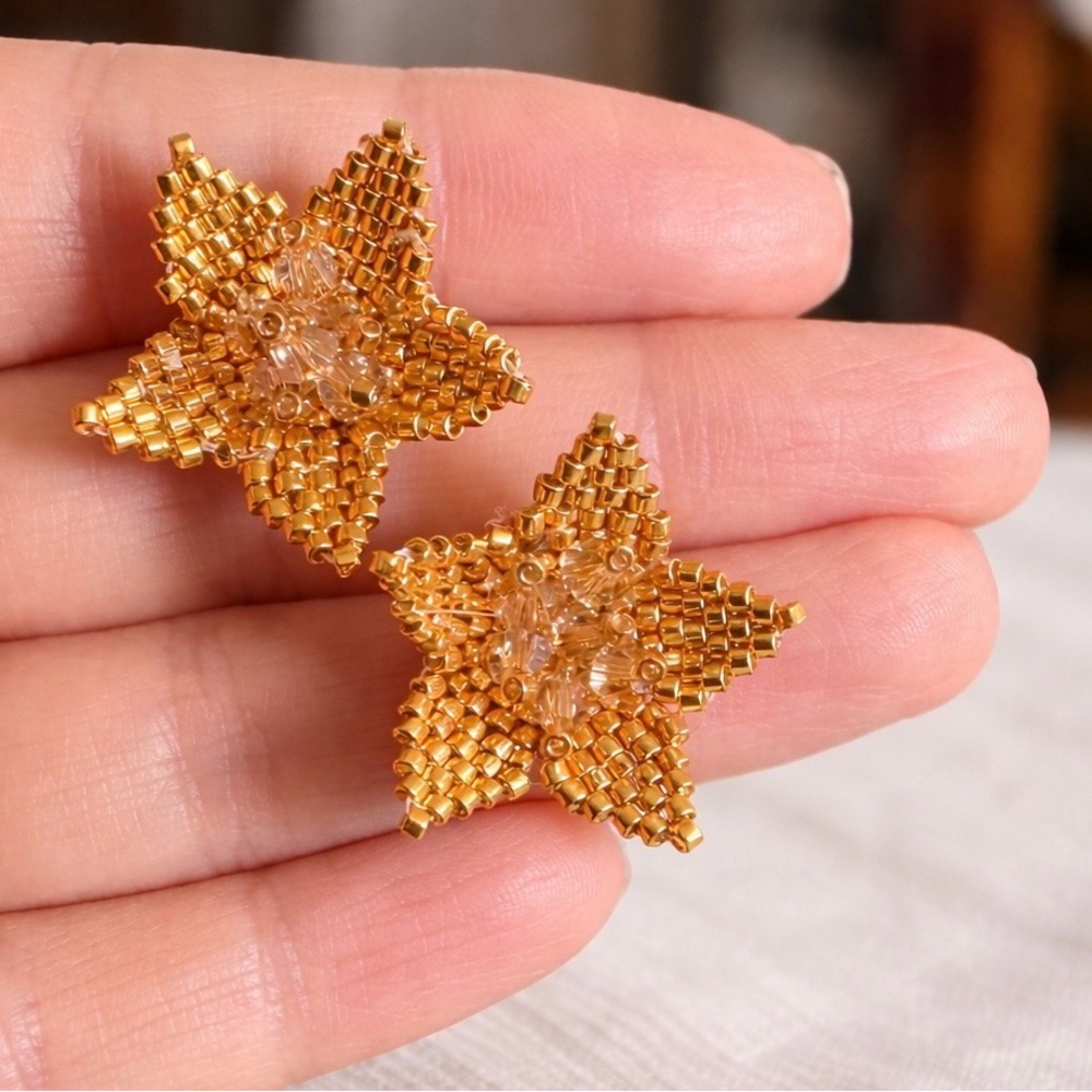 Golden Starburst Earrings